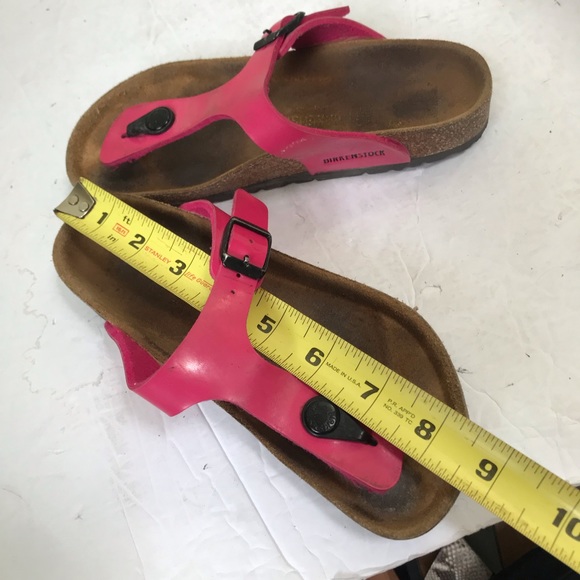 BIRKENSTOCK GIZEH Kids Thong Pink Vegan Leather Sandals Slides Mules Slides Cork - Picture 12 of 14